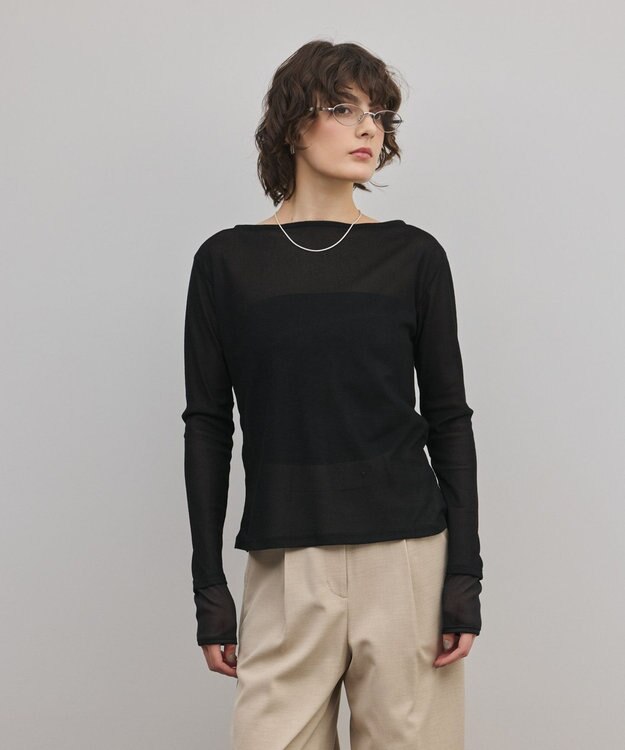 GRACE CONTINENTAL シアーレイヤードカットトップ ブラック