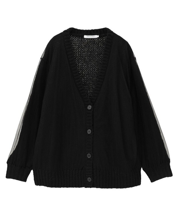AMERICAN HOLIC チュールレイヤードカーディガン Black