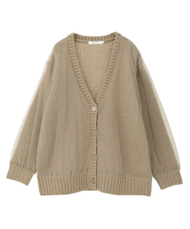 AMERICAN HOLIC チュールレイヤードカーディガン Gray Beige