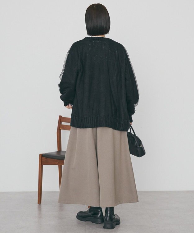 AMERICAN HOLIC チュールレイヤードカーディガン Black