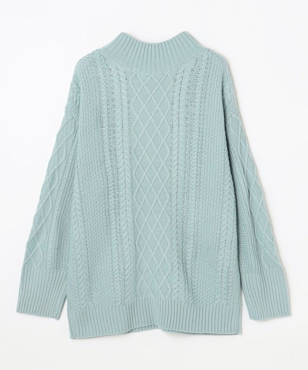 ANY L ソフトタッチケーブルニットチュニック ミント