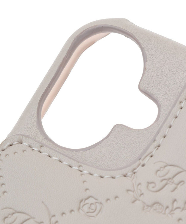 Maison de FLEUR カードポケットミラー付きアイフォン16ケース Grayish Pink