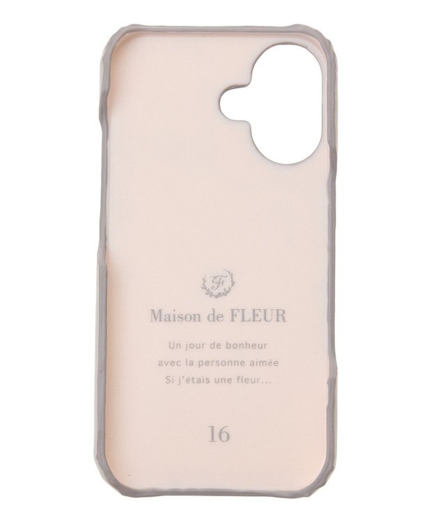 Maison de FLEUR カードポケットミラー付きアイフォン16ケース Grayish Pink