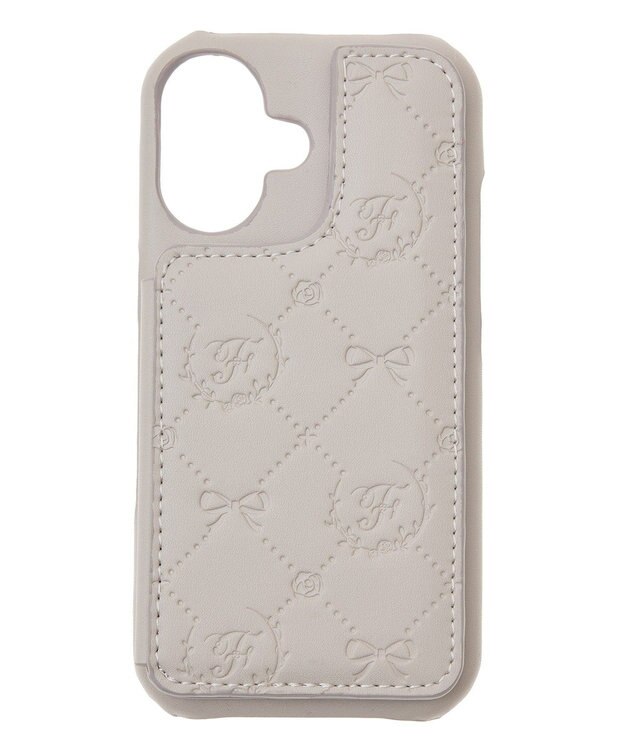 Maison de FLEUR カードポケットミラー付きアイフォン16ケース Grayish Pink