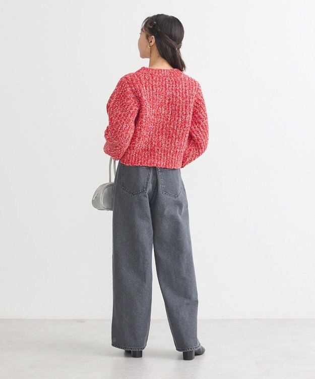 earth music&ecology ローゲージニットショートカーディガン Pink