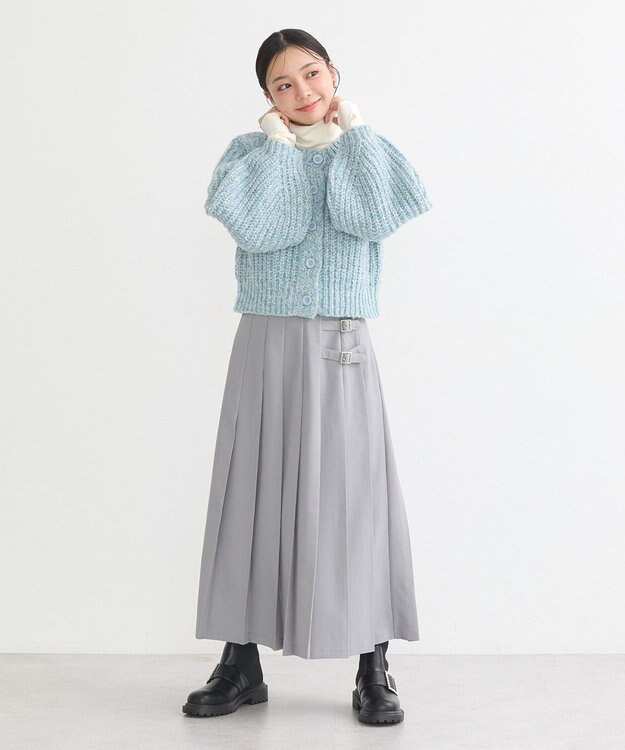 earth music&ecology ローゲージニットショートカーディガン Blue