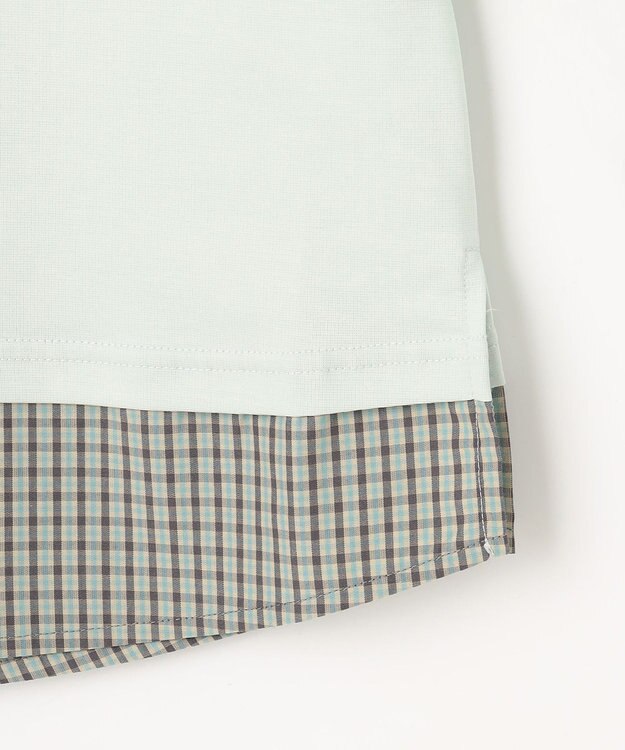 組曲 KIDS 【150-160㎝】 ミニチェック レイヤードトップス ミント