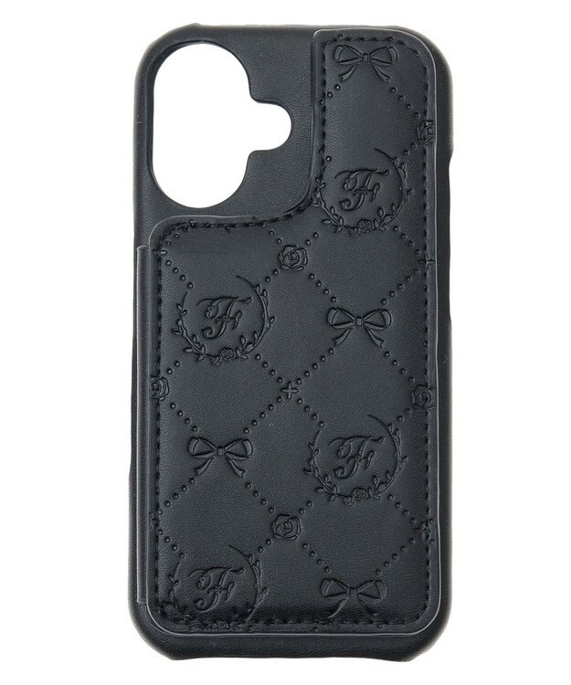 Maison de FLEUR カードポケットミラー付きアイフォン16ケース Black