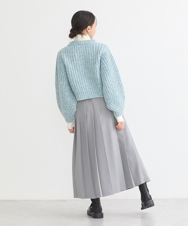 earth music&ecology ローゲージニットショートカーディガン Blue