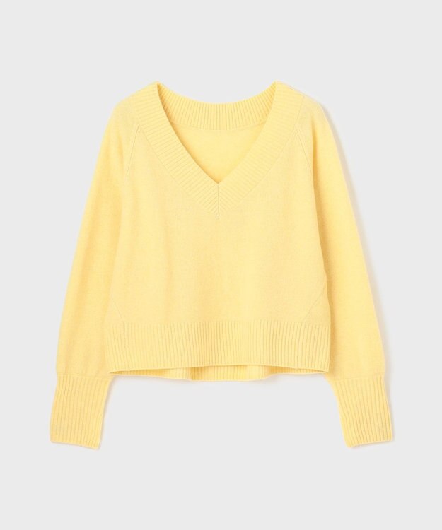 GRACE CONTINENTAL Ｖネックラムニットトップ イエロー