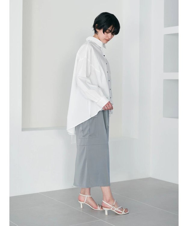 YECCA VECCA シアーMIXアシメシャツ Off White