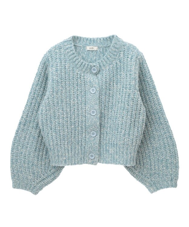 earth music&ecology ローゲージニットショートカーディガン Blue