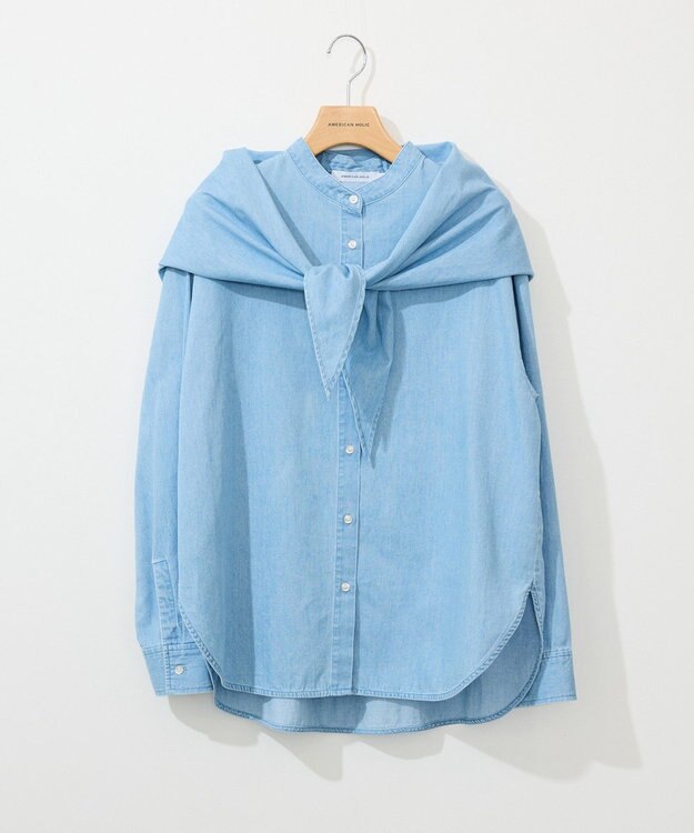 AMERICAN HOLIC スカーフセットデニムシャツ Light Indigo