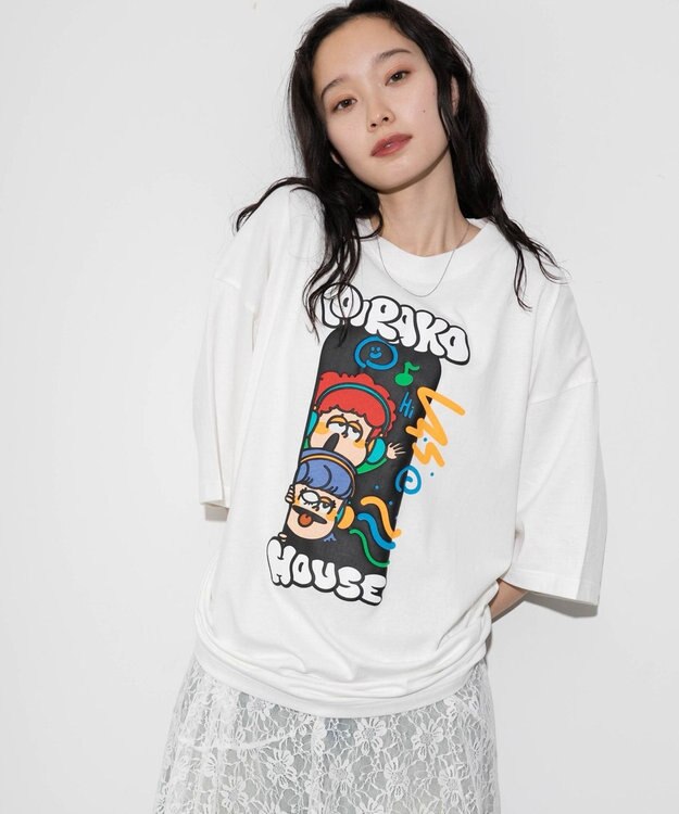 WEGO 【ユニセックス着用ITEM/MLサイズ展開】別注PIRAKOグラフィックT（S） ホワイト