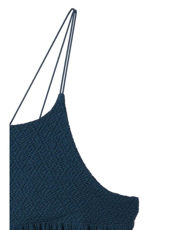 Green Parks 表面カット細ひもキャミワンピース Navy