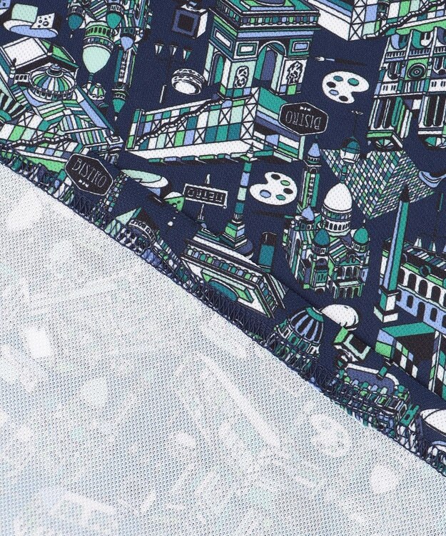 23区GOLF 【MEN】【キングサイズ/吸水速乾/UVカット】パリマップ総柄ポロシャツ ネイビー系5