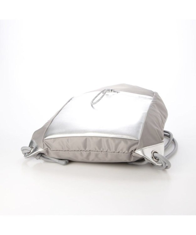 UNBILLION ペルケ perche / ナイロン×牛革ドローコード2wayナップサック ライトグレー