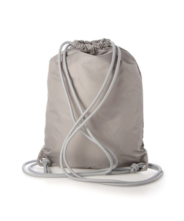 UNBILLION ペルケ perche / ナイロン×牛革ドローコード2wayナップサック ライトグレー