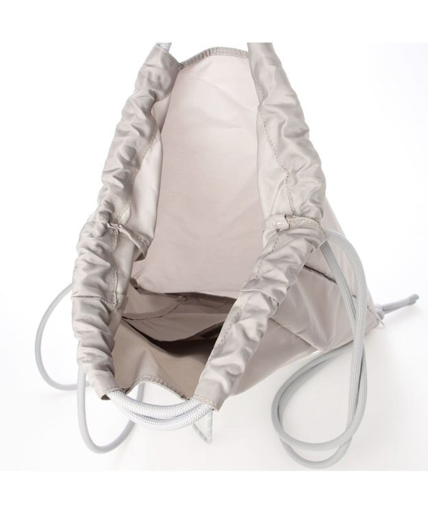 UNBILLION ペルケ perche / ナイロン×牛革ドローコード2wayナップサック ライトグレー
