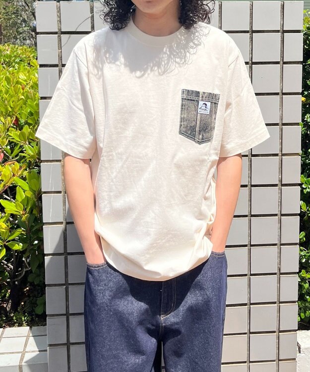 WEGO 【ユニセックス着用ITEM/MLサイズ展開】BENDAVISデニムポケットT（SS） ホワイト