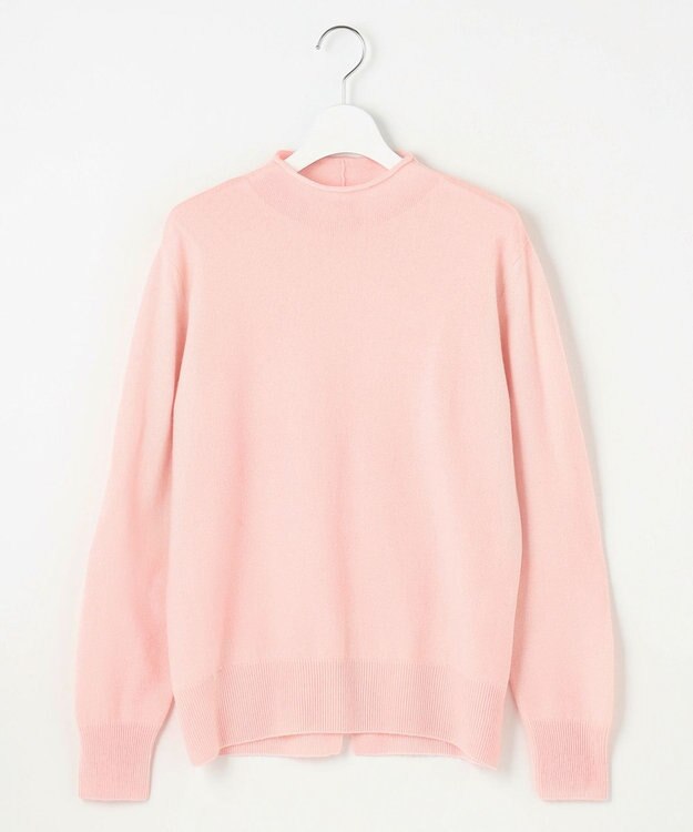 J.PRESS LADIES S 【洗える】CASHMERE BLEND スタンドカラー ニット ピンク系