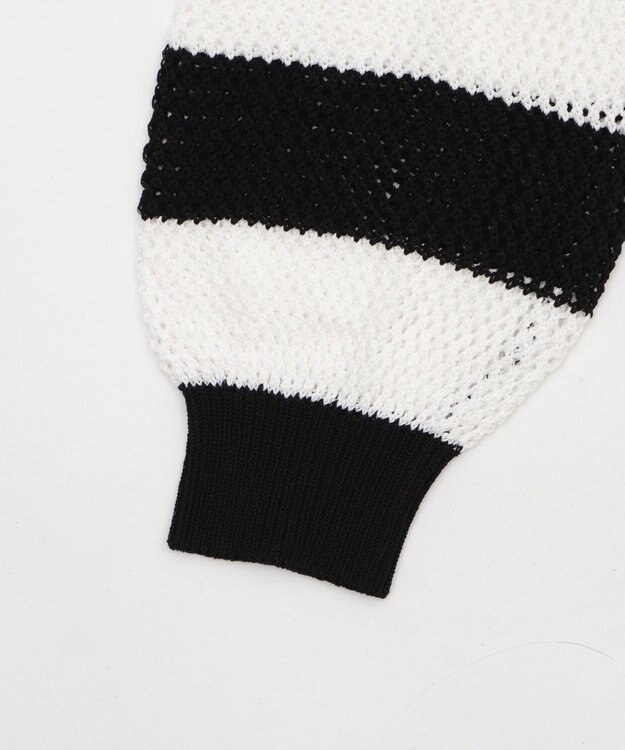 WEGO メッシュニットショートパーカー ブラックボーダー