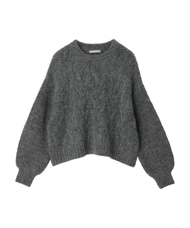 Green Parks armonia. ケーブルニットプルオーバー Charcoal Gray