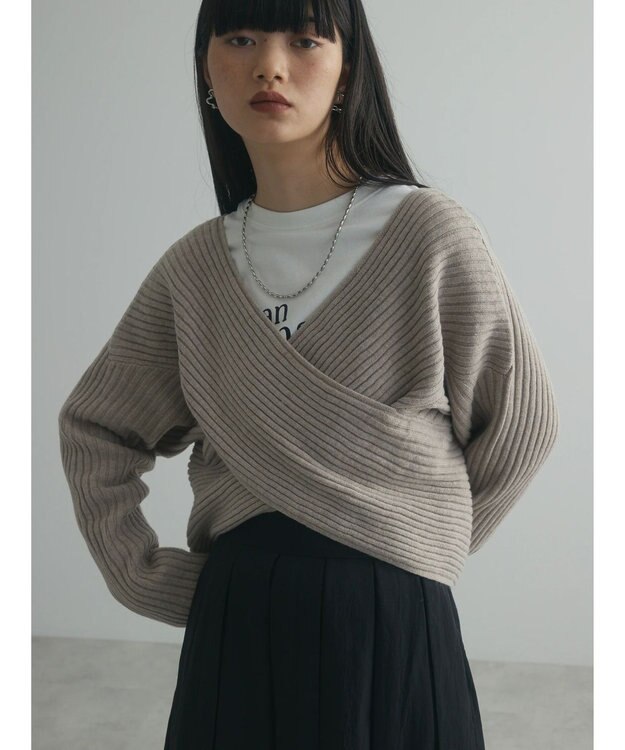 Green Parks armonia. ＳＥＴ２点ニットワンピース Beige