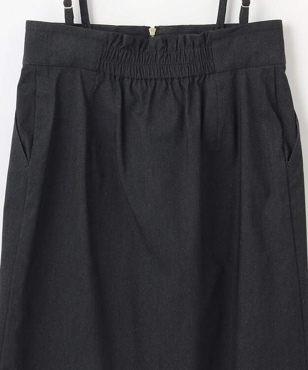 ANY SIS S 【2WAY】フロントジップタイト スカート シャンブレーブラック