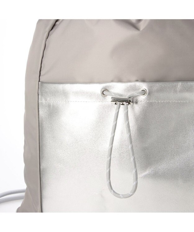 UNBILLION ペルケ perche / ナイロン×牛革ドローコード2wayナップサック ライトグレー