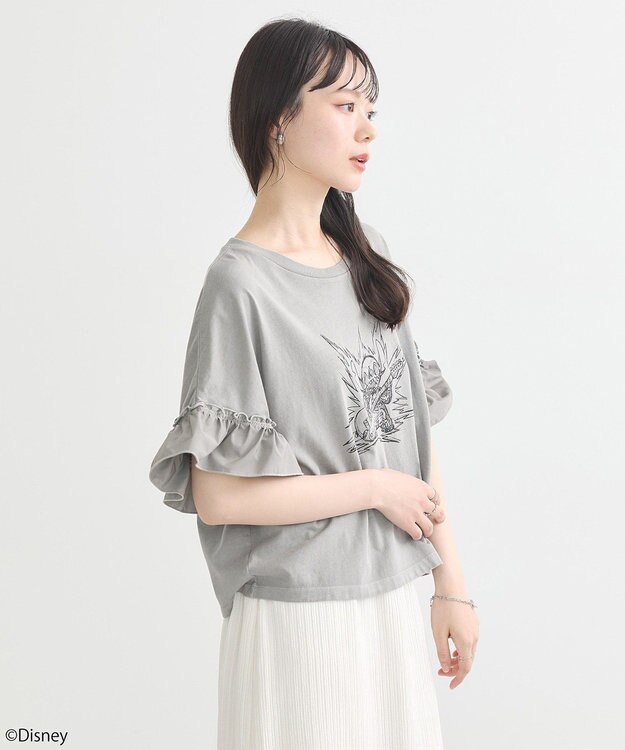 earth music&ecology スティッチ／フリルドッキングＴＥＥ Gray Beige