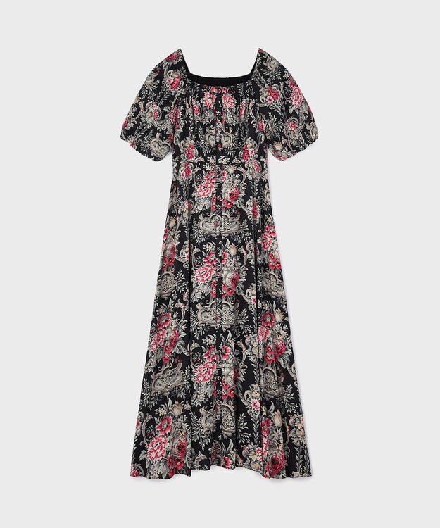 GRACE CONTINENTAL ヴィンテージフラワープリントワンピース ブラック