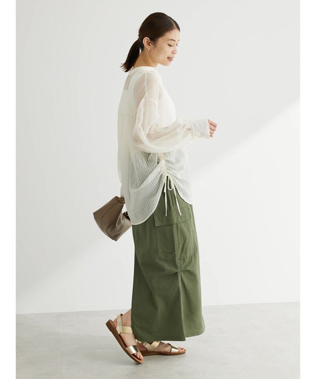 Green Parks ・ＥＬＥＮＣＡＲＥ　ＤＵＥ　ストライプシャツチュニック Off White