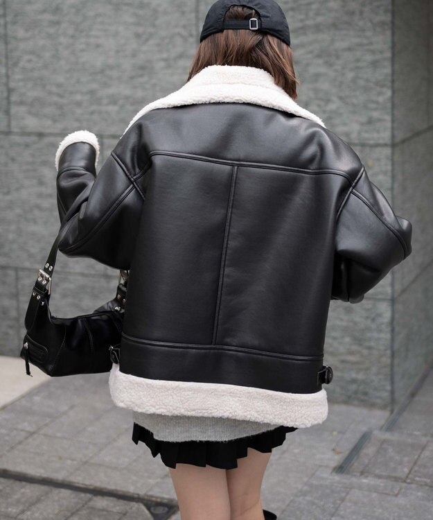 WEGO ボアフライトジャケット ブラック