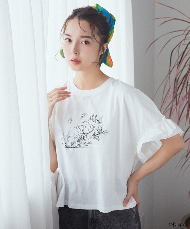 earth music&ecology スティッチ／フリルドッキングＴＥＥ Off White