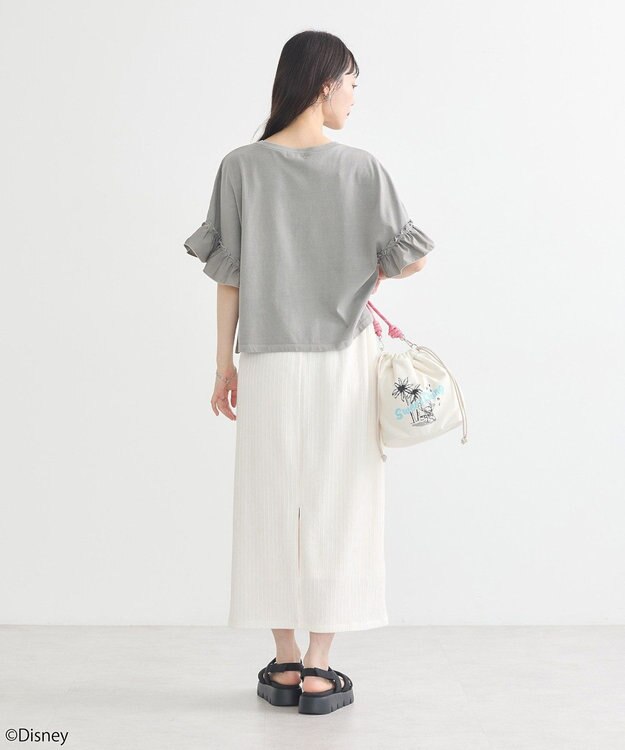 earth music&ecology スティッチ／フリルドッキングＴＥＥ Gray Beige