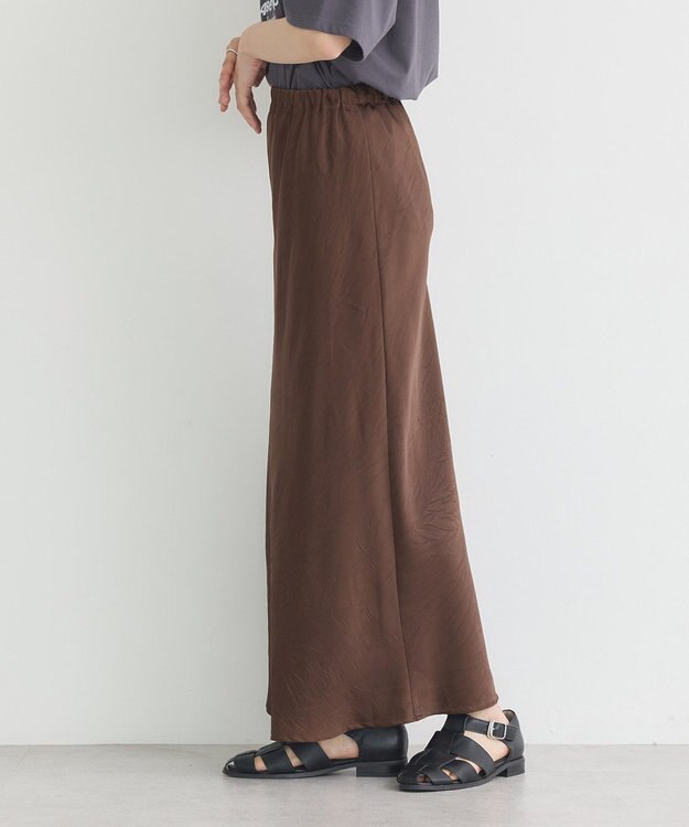 earth music&ecology ストレッチサテンスカート Brown