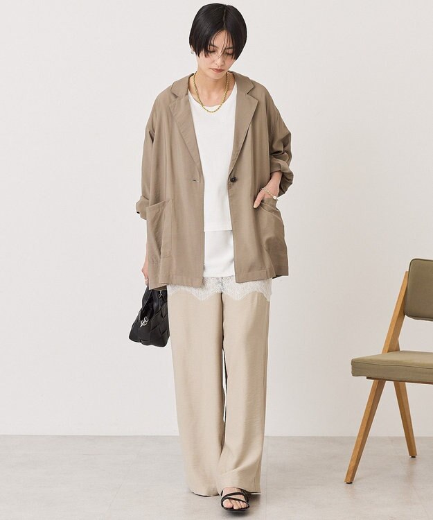 AMERICAN HOLIC レースドッキングＴシャツ Off White