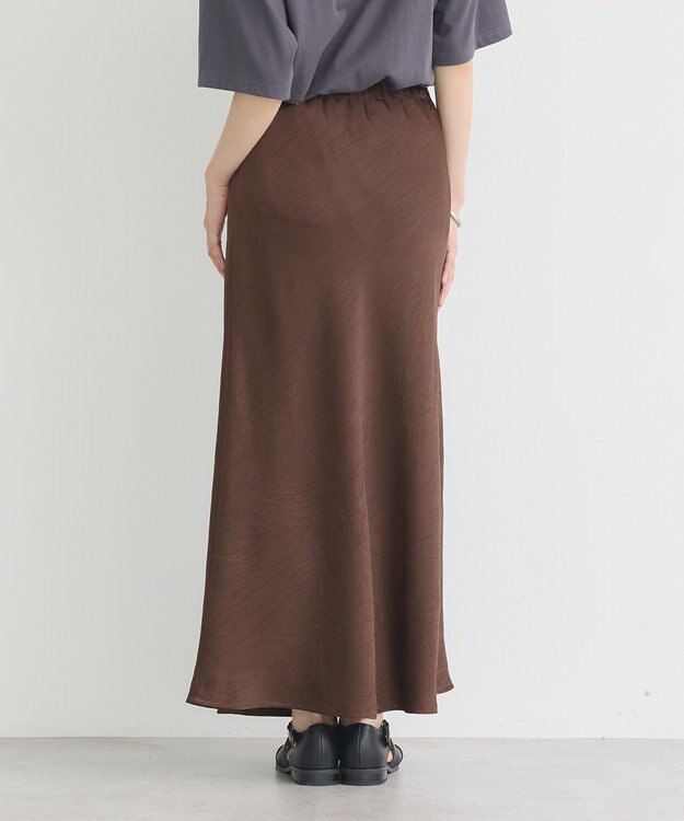 earth music&ecology ストレッチサテンスカート Brown