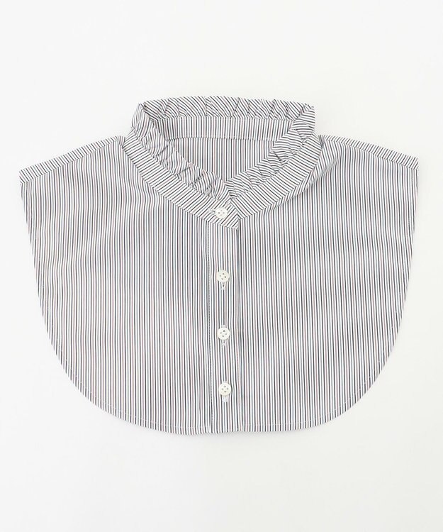 J.PRESS LADIES 【洗える】ハイネック フリル デコカラー 付け襟 ネイビー系1