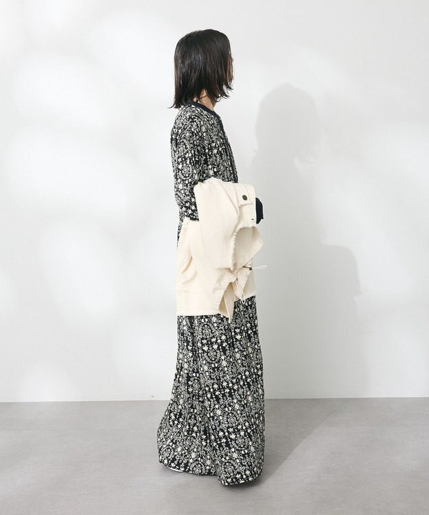 CRAFT STANDARD BOUTIQUE 総柄バイカラーワンピース Black