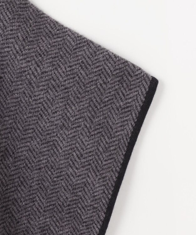 自由区 ヘリンボーン ポンチョ グレー系