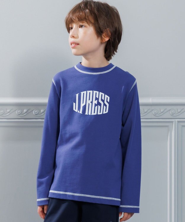 J.PRESS KIDS 【140-170cm】20/2 天竺ロゴ カットソー ダルブルー系