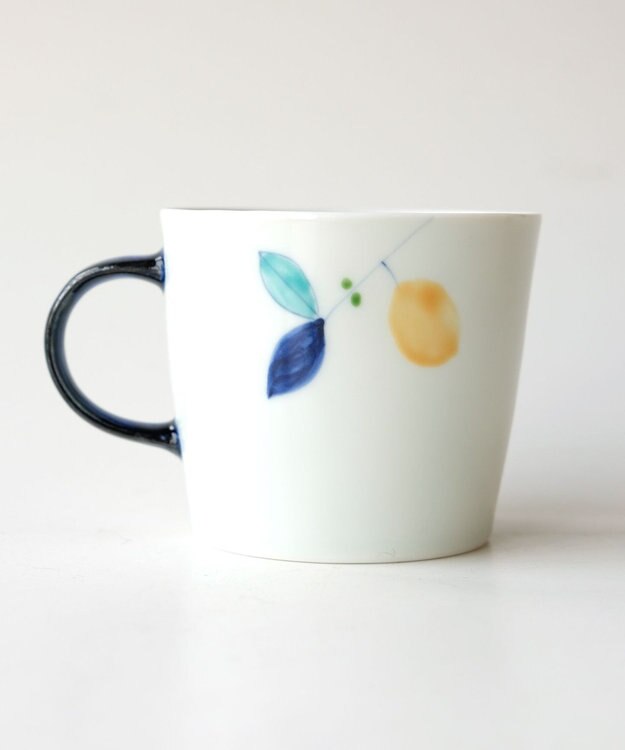 たち吉 【たち吉】彩レモン　マグ（青）〈1個〉 有田焼 ホワイト×ブルー
