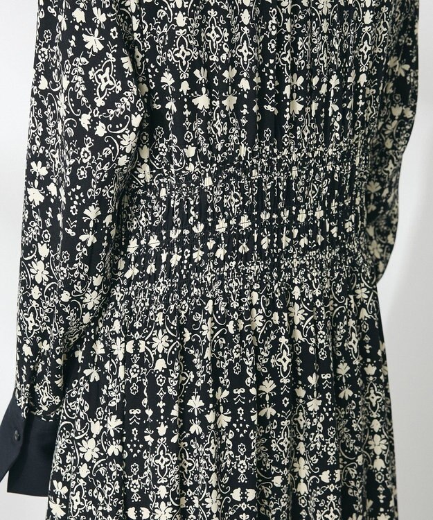 CRAFT STANDARD BOUTIQUE 総柄バイカラーワンピース Black