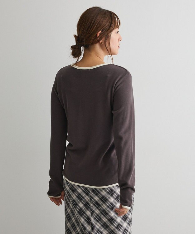 CRAFT STANDARD BOUTIQUE バイカラーパイピングプルオーバー Gray