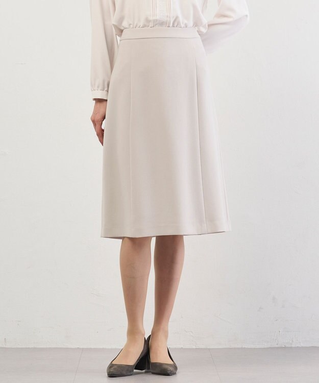 J.PRESS LADIES 【セットアップ対応・洗える】セラテリーダブルクロス フレアー スカート グレージュ系