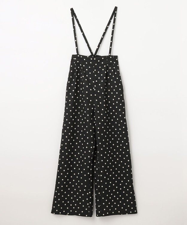 ANY KIDS 麻ライク ドット柄 ガウチョ ブラックドット