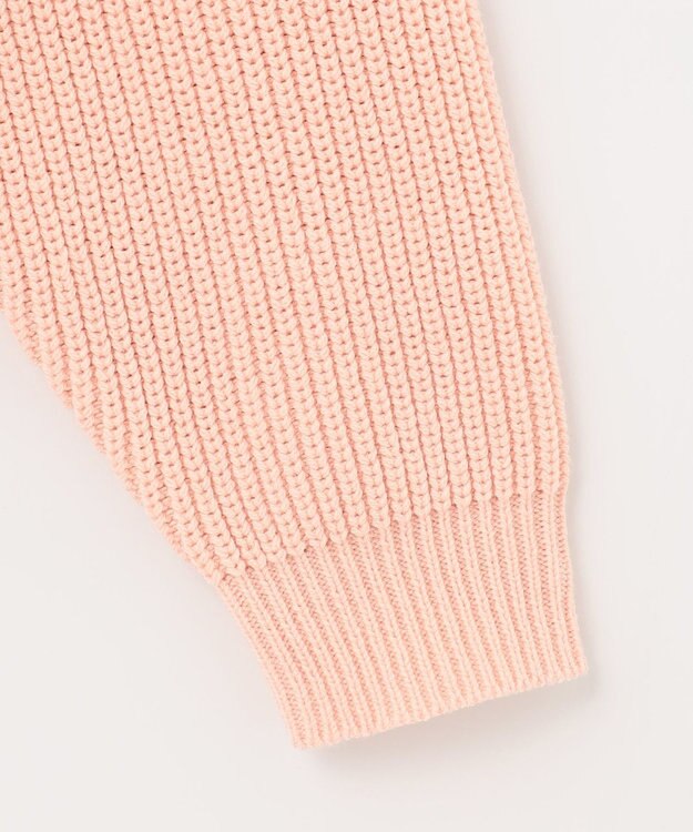 Feroux 【洗える】パール付き カーディガン ピンク系