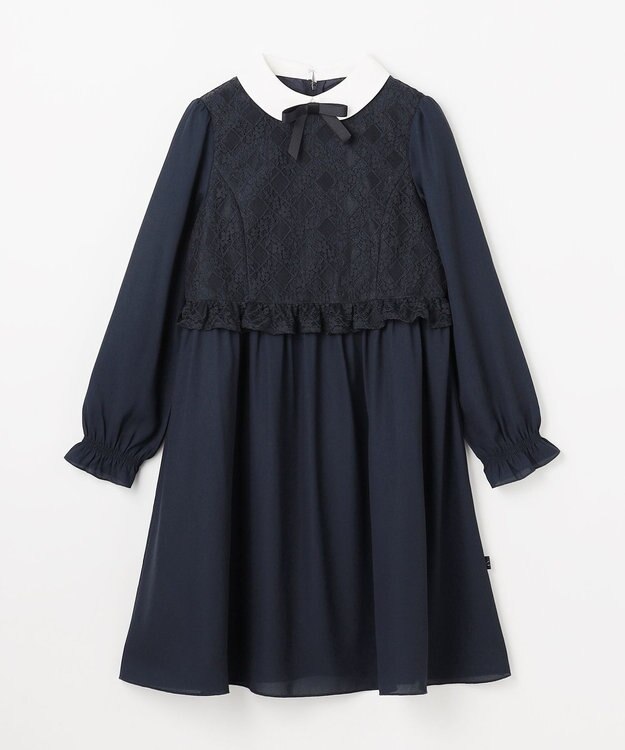 組曲 KIDS 【150-170㎝】 レースワンピース ネイビー